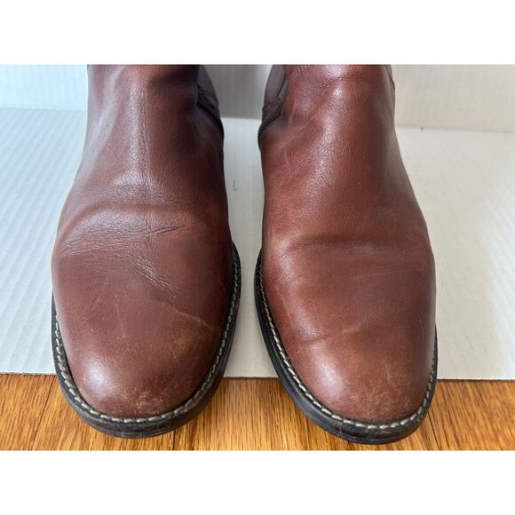 Fatte a mano Cognac Brown Leather Riding Boots Size 38.5 Made In Italy 8 - Picture 12 of 14